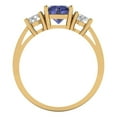 thumbnail image 4 of Clara Pucci 14K Yellow Gold 1.5ct Tanzanite Three-Stone Ring for Women, 4 of 8