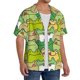 thumbnail image 2 of Fotbe Cartoon Frog Camisa Estampada de Manga Corta para Hombre, Casual de Verano, Estilo Playero, Sin Arrugas-Medium, 2 of 5