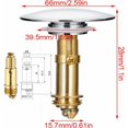 thumbnail image 2 of Tapón de fregadero, drenaje de clic-clack emergente de 66 mm para fregadero de baño, fregadero de cocina, fregadero de latón macizo cromado, 2 of 4