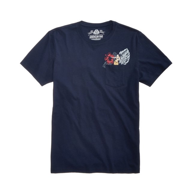 Camiseta básica American Rag Hula Girl para hombre azul pequeña
