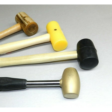 

Mallets Set of 4 -Rawhide -Brass -Rubber -Nylon Mallets Jewelry Metalwork Crafts