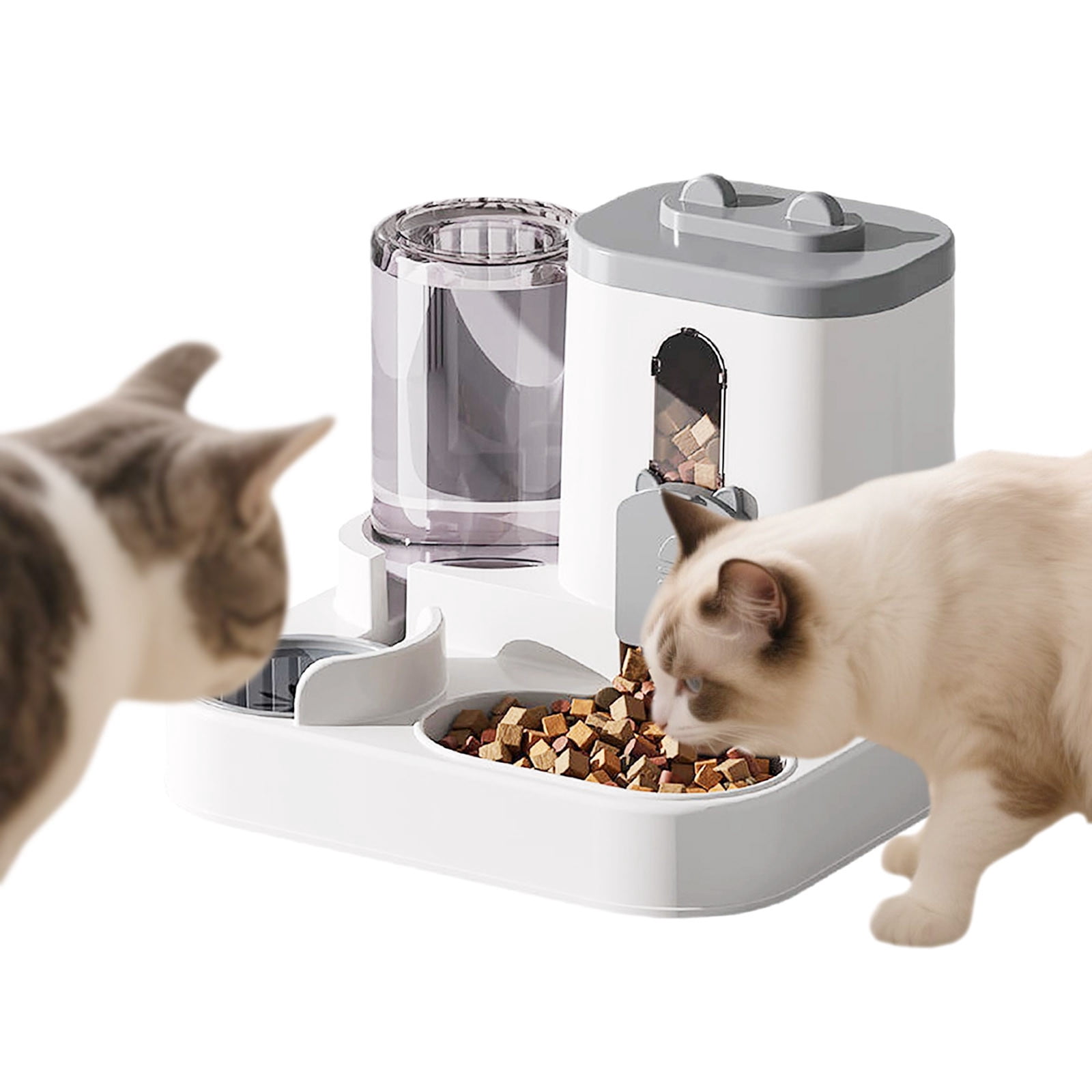 Gravity Cat Feeder and Water Dispenser, 2 in 1 Automatic Cat Feeder, Large Capacity Self Feeding for Small Medium Dog Puppy Kitten