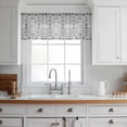 thumbnail image 3 of Black Grey Boho Valance Curtains for Kitchen/Living Room/Bathroom/Bedroom Window,Rod Pocket Small Topper Half Short Window Curtains Sheer Scarf,Ethnic Tribal Floral Abstract Art Aesthetics 42"x18", 3 of 8
