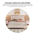 thumbnail image 4 of alazyhome Twin Size Upholstered Platform Bed Frame with Bedside Cupboard, Beige, 4 of 6