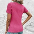 thumbnail image 5 of Elvqul Tops for Women Summer T Shirts Holiday Solid Color Juniors Blouses Hot Pink, 5 of 5