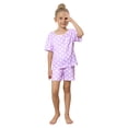 thumbnail image 2 of EFINNY Nightgowns Mom and Daughter Matching Family Pajamas Set Polka Dot 2PCs Short Sleeve Top and Shorts Outfits for Girls 6-12Y, 2 of 8
