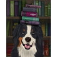 thumbnail image 2 of Fab Funky 15x18 White Modern Wood Framed Museum Art Print Titled - Bernese and Books, 2 of 4