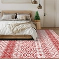 thumbnail image 3 of BERTHMEER 8x10 ft Christmas Red and White Area Rugs for Living Room,Bedroom,Dinning Room,Washable Kitchen Rugs,Vintage Bohemian Doormat Christmas Rugs, 3 of 6