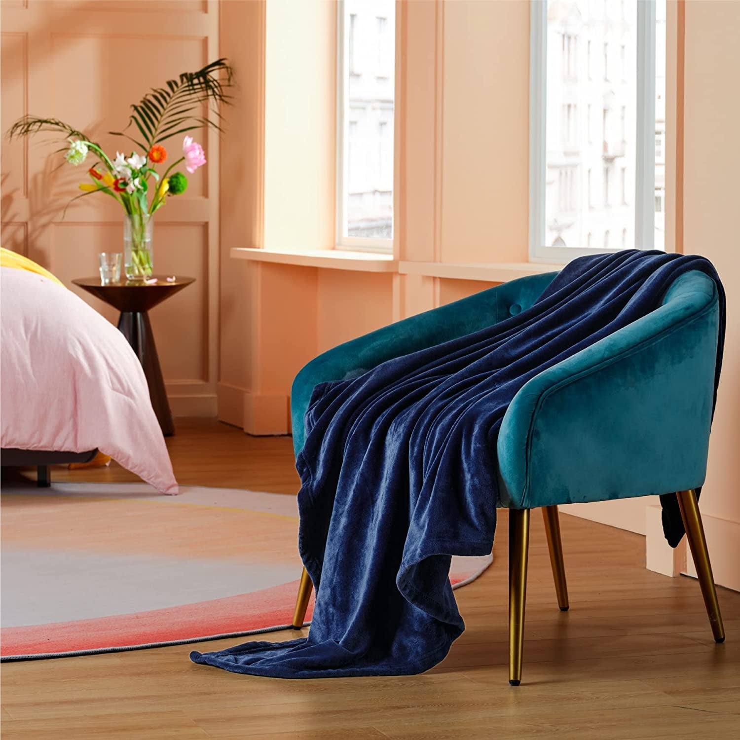 Blue throws for couch deals