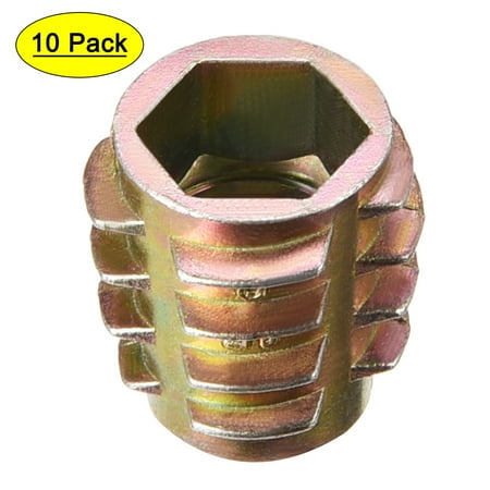 

Threaded Insert Nuts Zinc Alloy Hex-Flush M8 Internal Threads 15mm Length 10pcs