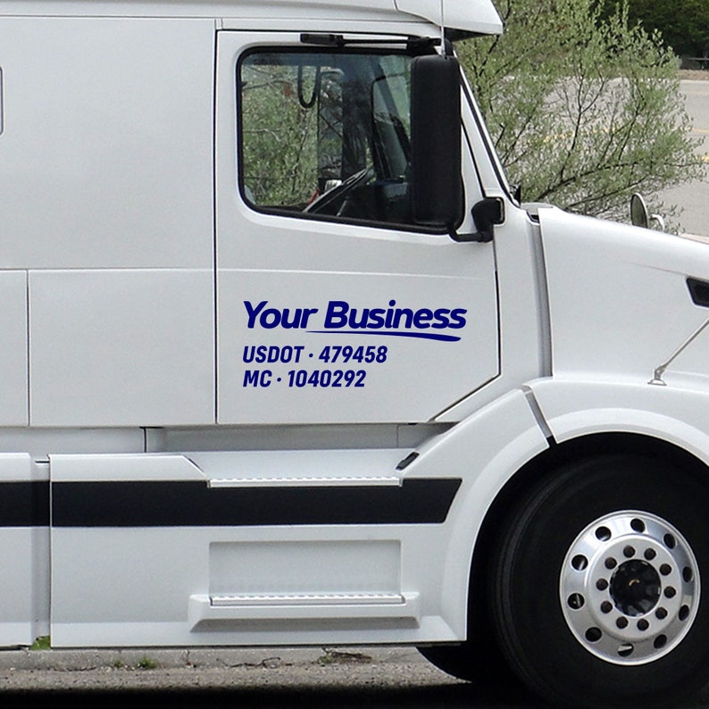 Custom US DOT Semi Truck Vinyl Decal. Trucking Company Stickers for