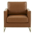 thumbnail image 6 of LeisureMod Lincoln Modern Upholstered Leather Accent Armchair with Gold Frame, 6 of 7