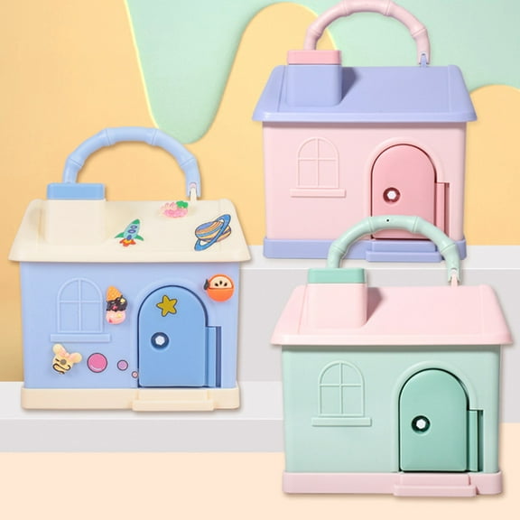 WHAMVOX Adorable House Shaped Coin Bank for Kids Made of Plastic Perfect for Storage 6 x 4.5 x 5 inches