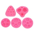 thumbnail image 1 of Molde de arcilla de polímero de 5 piezas, molde de fondant, molde de hoja y flor, rosa de silicona para manualidades, secado al aire, bricolaje de pastel, rosa, 1 of 6