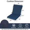 thumbnail image 3 of Goodgoods 18" x 36" Outdoor Dining Chair Cushions, 2-Pack Water & Fade Resistant Patio Cushions with Ties, Dark Blue, 3 of 7