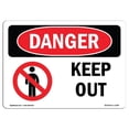 thumbnail image 1 of SignMission OS-DS-A-710-L-1399 7 x 10 in. OSHA Danger Sign - Keep Out, 1 of 1
