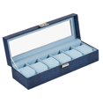 thumbnail image 4 of Caja de almacenamiento para exhibición de relojes, estuche para relojes a prueba de golpes, almohadillas extraíbles, estuche protector para relojes de Azul, 4 of 8