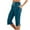 Blue J, variant on Bovxnpu Summer Womens Plus Size Pants, Casual Capris Pants for Women, Women Solid Color Elastic Waist Sports Casual Capris Pants With Side Pockets XXL