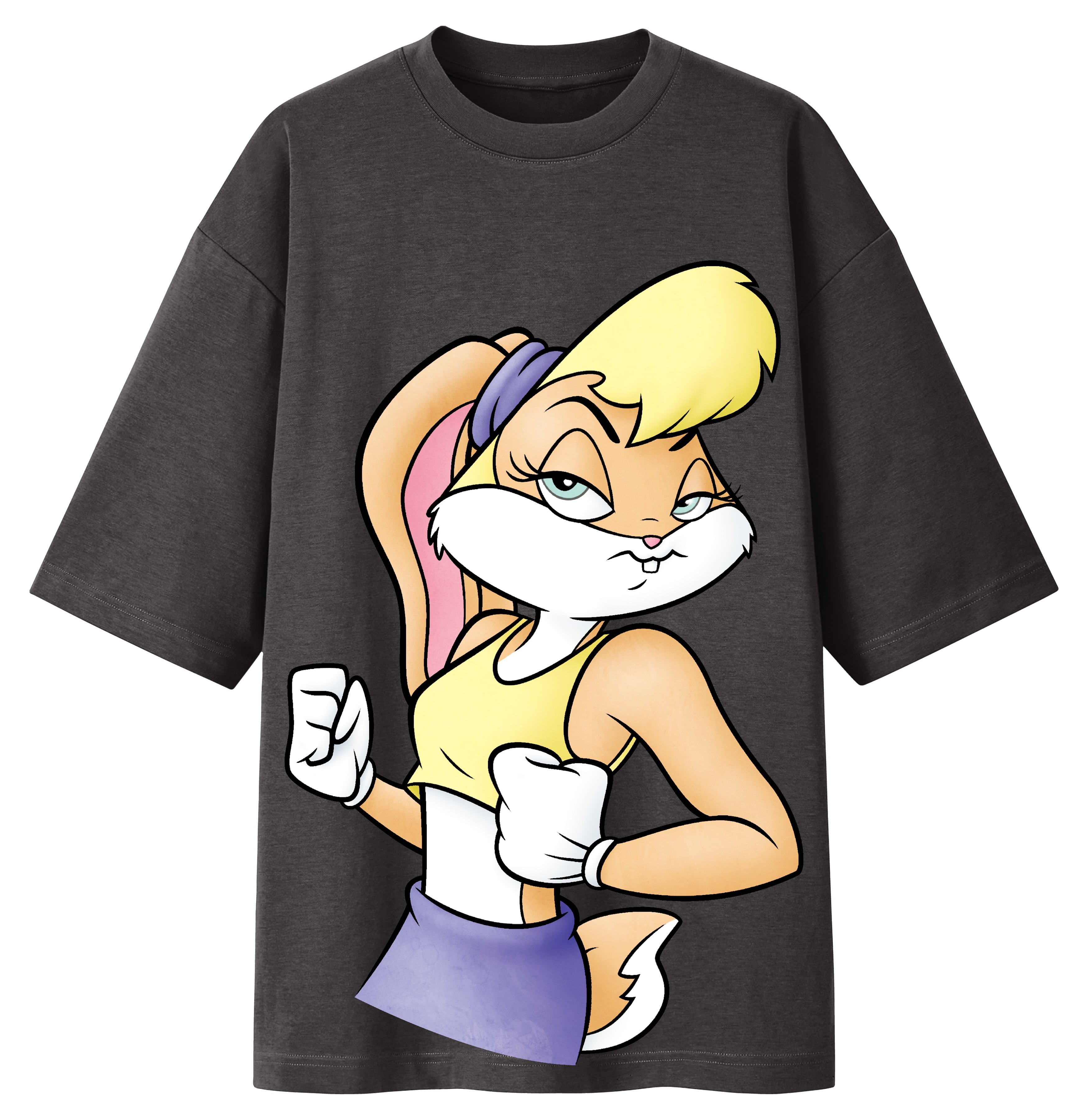 Looney Tunes Lola Bunny Big Black, ( Print S-XXL) Short T-Shirt Mens and Sleeve Womens