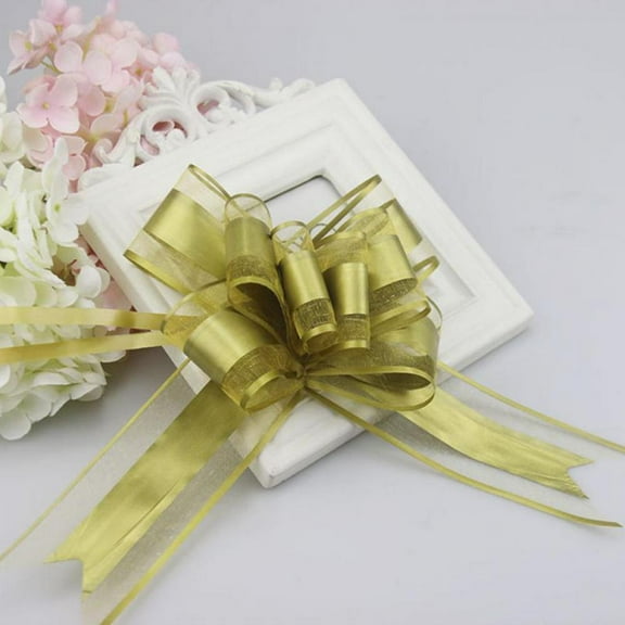 10Pcs Large Organza Pull Ribbon String 6 Inches Gift Warp Bows for Wedding Birthday Party Christmas Gifts Decoration