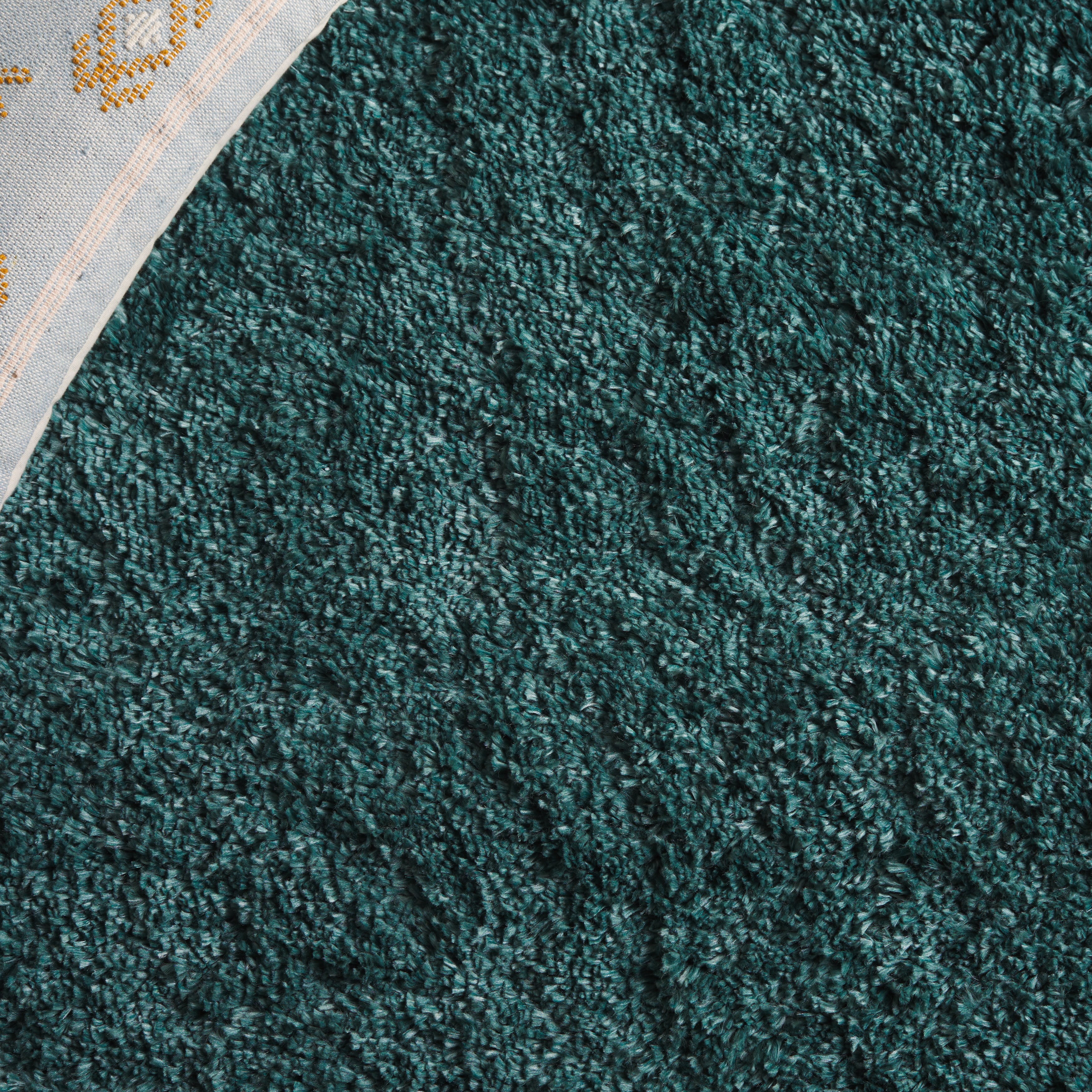 SAFAVIEH Fontana Jamie Solid Shag Area Rug, Dark Green, 9' x 12'