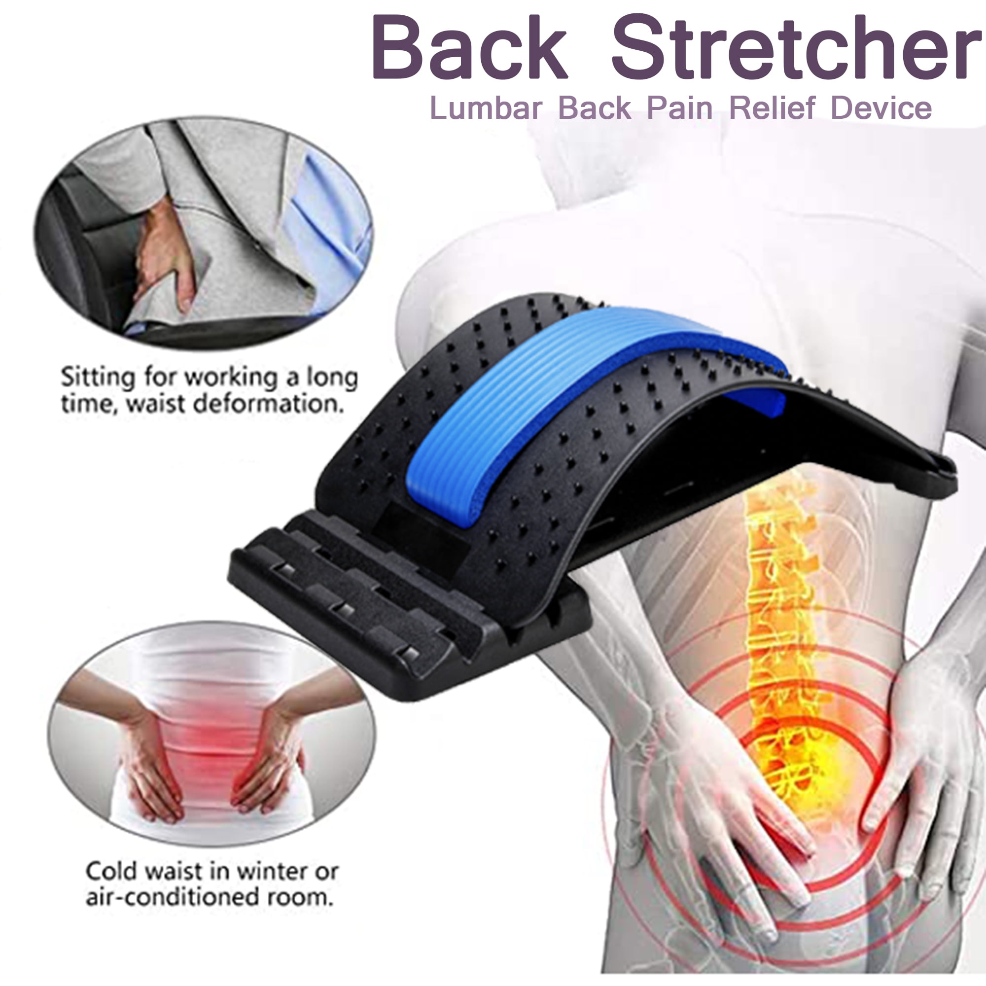 JOOWOKP Multistage back stretcher，Lower back pain relief device，Lumbar  support vertebral plate is suitable for the intervertebral disc herniation