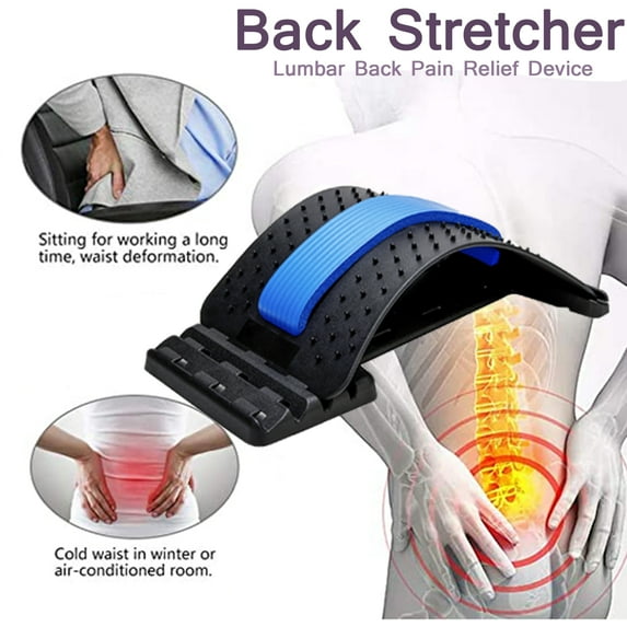 Back Stretching Device, Lumbar Back Pain Relief Device,Back Stretcher Massager ,Multi-Level Lumbar Support Stretcher Spinal, Lower And Upper Muscle Pain Relief ,Fit For Herniated Disc, Sciatica