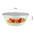 thumbnail image 5 of Grofry Clear Pattern Enamel Bowl with Lid Nostalgic Chinese Style Salad Bowls for Dinner 18cm Mushroom, 5 of 8