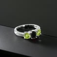 thumbnail image 3 of Gem Stone King 1.92 Cttw Oval Black Onyx Green Peridot and White Moissanite Ring | 925 Sterling Silver | Gemstone Birthstone (Size 7), 3 of 4
