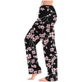 thumbnail image 2 of Olyvenn Women's Loose Wide Leg Palazzo Pants for Women - Drawstring Elastic High Waist Floral Casual Lounge Trousers Multicolor 20-22, 2 of 6