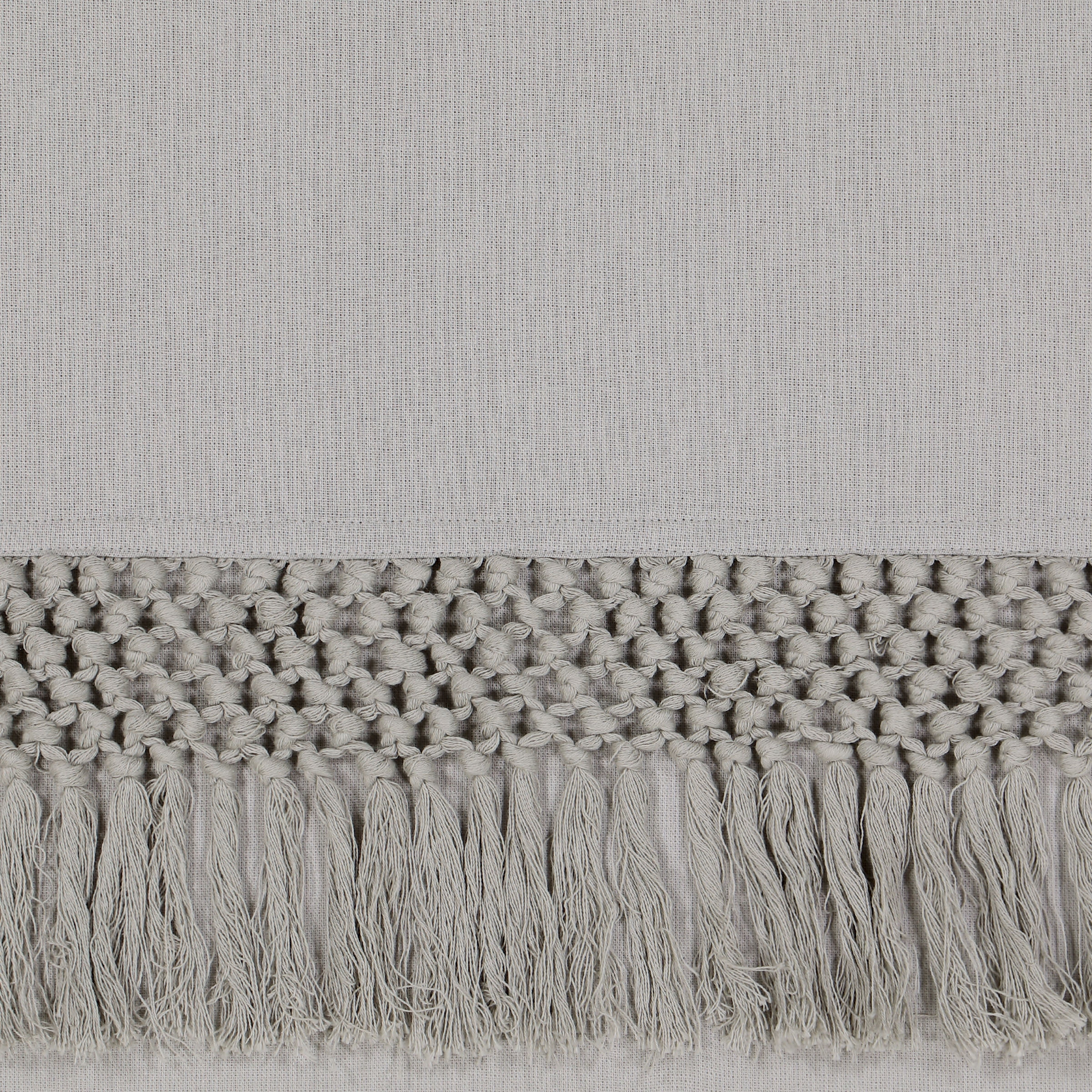 Mercantile Lucinda Drop Cloth Curtain With Fringe 50 x 95 Valance in Grey