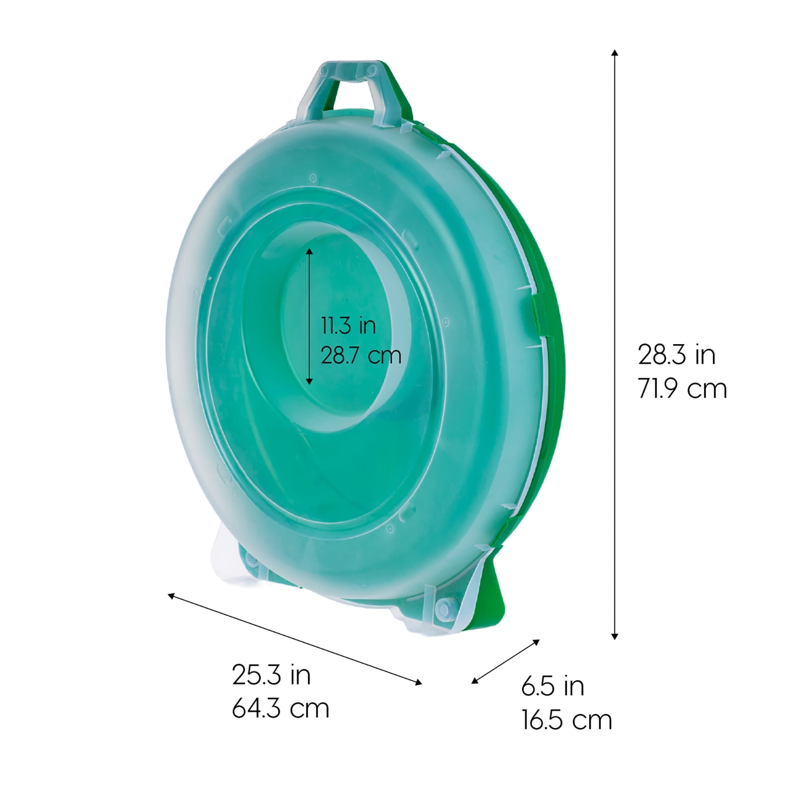 IRIS, 24"  Wreath Storage Container with Latches and Handle , Clear-Green, 2 Pk