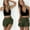 Dark Green, variant on Women's High Waist Tie Belt Paper Bag Shorts Summer Hot Pants