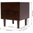 thumbnail image 5 of FETCOI Mid Century Wood Nightstand, Walnut Finish Bedroom Storage Drawer and Shelf with 2 Large Storage Drawers, Rustic Square Bedside End Table Side Table (Walunt), 5 of 7