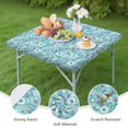 thumbnail image 4 of Pioneer Flower Floral Print Pattern Square Fitted Tablecloth with Elastic Edge,Square Table Cover,Washable Elastic Table Cover for Home Kitchen Party Decor 34"x34", 4 of 6