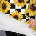 thumbnail image 3 of Oversized Wearable Blanket Hoodie,Checkerboard Sunflower Pattern Sherpa Blanket Hoodie with Super Pockets,Super Warm Fuzzy Pullover for Women & Men, 3 of 6