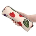 thumbnail image 4 of XMXT Leather Pencil Case, Raspberry Leaf Illustration Large Capacity Pencil Pouch for Student Teens Women, 4 of 9