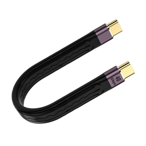 Short USB C to USB C Cable, 40Gbps Data Transfer 100W PD Fast Charge Cable FPC Design Data Cord