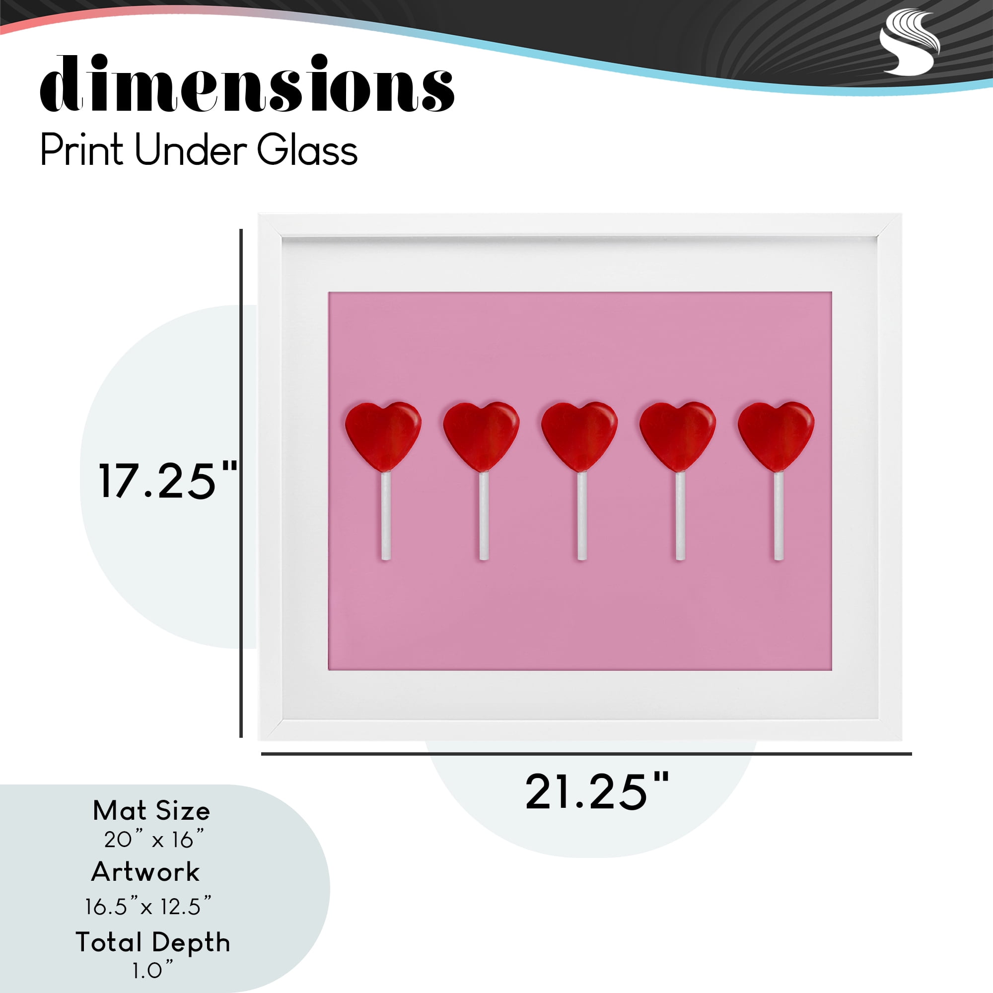 Stupell Industries Valentine's Heart Pops White Framed Print Under Glass, design by LISH Creative