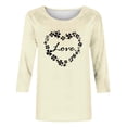 thumbnail image 4 of Camisetas Casuales de Mujer 3/4 Mangas Blusa de Cuello Redondo con Impresión Del Día de Patrick para la Moda Y el Uso Diario, 4 of 7