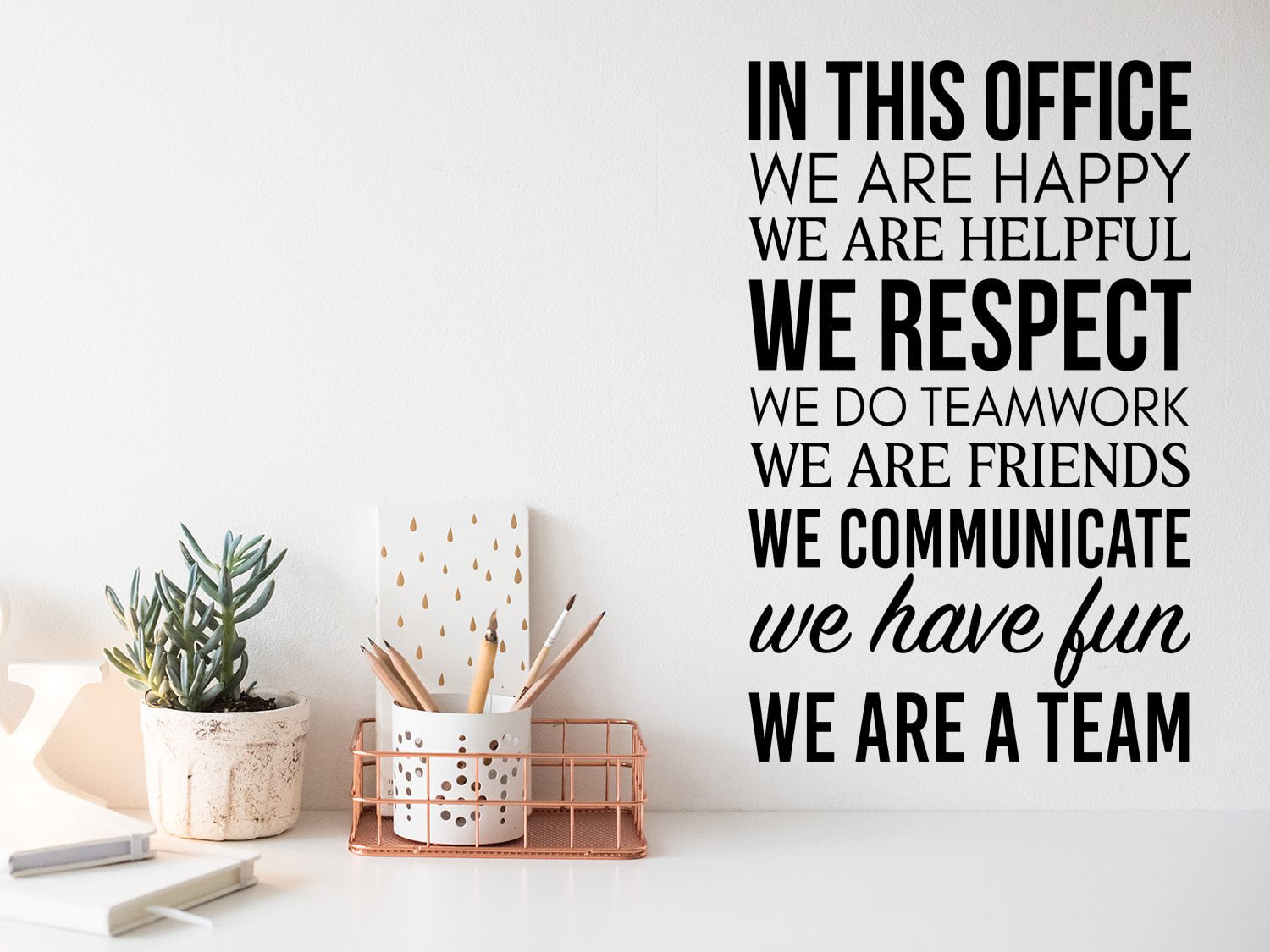 Office Rule "WE ARE A TEAM" Removable Wall Quote Stickers Vinyl Decal Decor Art 