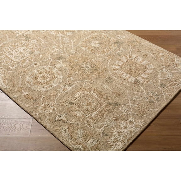 Hauteloom Dalair Wool Living Room, Bedroom Area Rug - Traditional - Beige, Taupe, Ivory - 2' x 3'