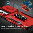 thumbnail image 4 of Dteck for Samsung Galaxy S23 Plus with Camera Cover & Kickstand, Heavy Duty Military Grade Shockproof Rugged Slide Lens Protection 360 Rotate Ring Stand, Impact-Resistant Protective Bumper, red, 4 of 8