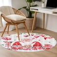 thumbnail image 4 of Gnomes Valentine's Day Round Area Rug 4Ft Washable Circle Rugs for Bedroom Dining Room, Pink Love Heart Branches Plaid Non-Slip Carpet Floor Mats Indoor Outdoor Carpet Runner Aesthetic Home Decor, 4 of 8