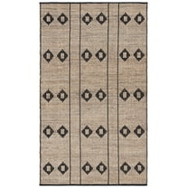 SAFAVIEH Natural Fiber Willis Geometric Area Rug, Natural/Black, 4' x 6'