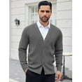 thumbnail image 2 of COOFANDY Men's Cardigan Sweater Button Up V Neck Long Sleeve Slim Fit Knitted Dress Business Sweaters with Pockets, 2 of 5
