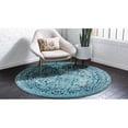 thumbnail image 5 of Unique Loom Medici Distressed Rug 8' x 8' Round Light Blue/Turquoise, 5 of 5