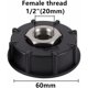 thumbnail image 2 of Adaptador de tanque de agua IBC S60X6, rosca gruesa con conector de manguera, accesorios de boquilla de válvula de acero inoxidable (rosca interna de 1/2"), 2 of 4