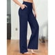 thumbnail image 5 of Pantalones Pierna para Mujer Pantalones Yoga Cintura Alta con Bolsillos Pantalones Deportivos Holgados y Elásticos para Trabajo o para Estar Cómoda en Marino L, 5 of 7