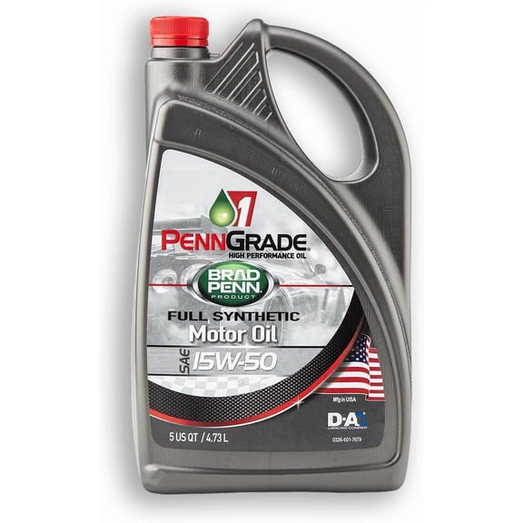 PennGrade 1 Full Synthetic SAE 15W-50 High Performance Motor Oil for Gasoline Engines, 5 Quart